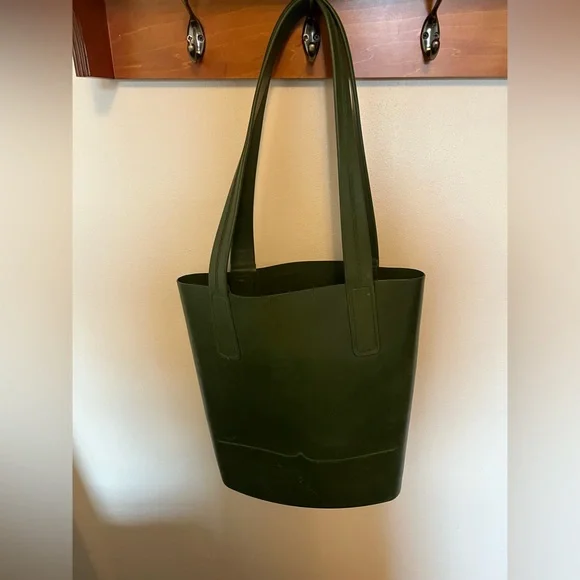 Hunter Green Rubber Tote Bag - Picture 6 of 7
